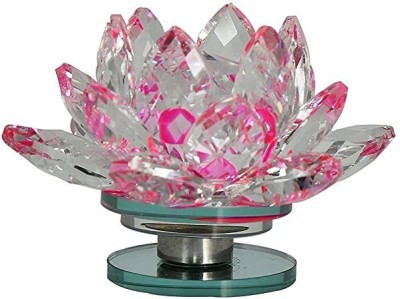 SL Enterprises SL Crystal Lotus Flower with Box for fengshui Decorative Showpiece  -  6 cm(Crystal, Pink)