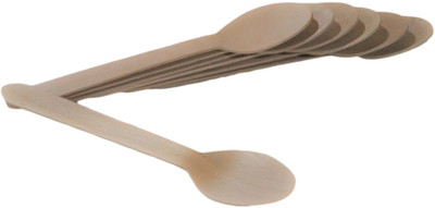 Vissage Disposable Wooden Table Spoon Set(Pack of 200)