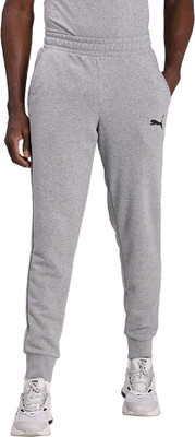 PUMA ESS Logo Pants Printed Men Grey Track Pants