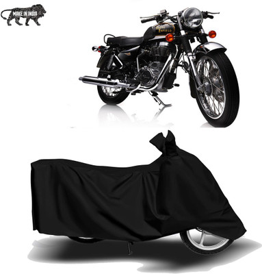 Amozkart Two Wheeler Cover for Royal Enfield(Electra Delux, Black)