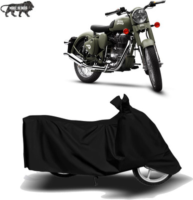 MOTOGENIX Two Wheeler Cover for Royal Enfield(Battle Green, Black)