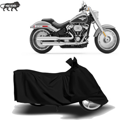 Mdstar Waterproof Two Wheeler Cover for Harley Davidson(Fat Boy, Black)