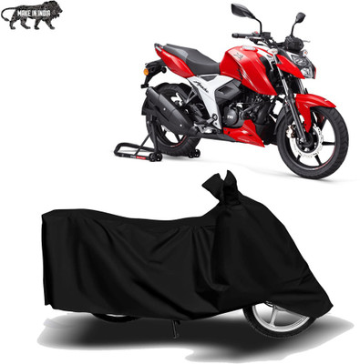 WMIZEXA Waterproof Two Wheeler Cover for TVS(Apache RTR 160 4V, Black)