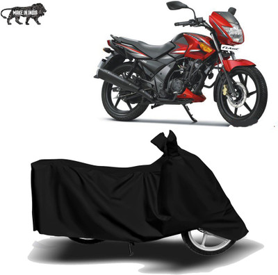 MOTOGENIX Two Wheeler Cover for TVS(Flame 125, Black)