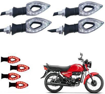 QUIRKY ZONE Front, Rear LED Indicator Light for Hero HF Deluxe, Universal For Bike(Red)
