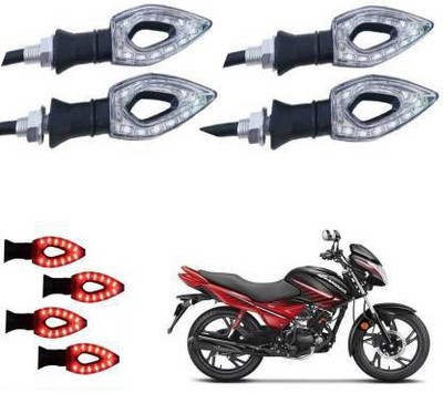QUIRKY ZONE Front, Rear LED Indicator Light for Hero Glamour, Universal For Bike(Red)