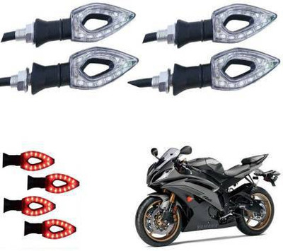 QUIRKY ZONE Front, Rear LED Indicator Light for Yamaha YBR 110, Universal For Bike(Red)