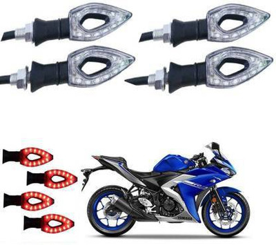 QUIRKY ZONE Front, Rear LED Indicator Light for Yamaha YBR 110, Universal For Bike(Red)