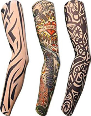 Neo Smarrt Nylon Arm Sleeve For Boys With Tattoo(Free, Multicolor)