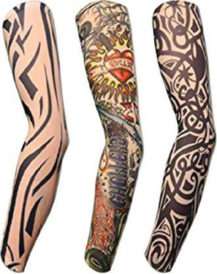 Neo Smarrt Nylon Arm Sleeve For Boys With Tattoo(Free, Multicolor)