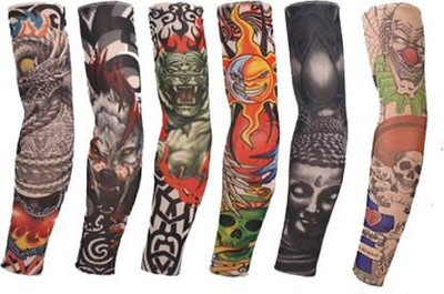 Neo Smarrt Nylon Arm Sleeve For Boys With Tattoo(Free, Multicolor)