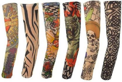 Neo Smarrt Nylon Arm Sleeve For Boys With Tattoo(Free, Multicolor)