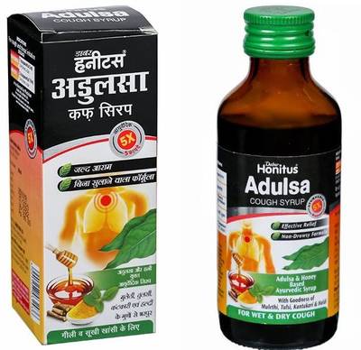Dabur Honitus Adulsa Cough Syrup 100 m EACH -l FOR WET AND DRY COUGH (PACK OF 3)