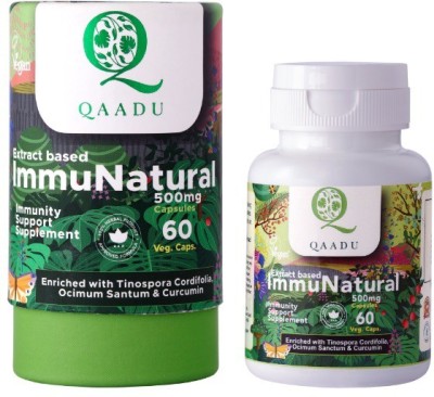 Qaadu ImmuNatural 60 cap Enriched with Ashwagandha, Tulsi, Giloy & Amla (500 mg)