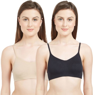 SOIE Women Training/Beginners Non Padded Bra(Beige, Black)