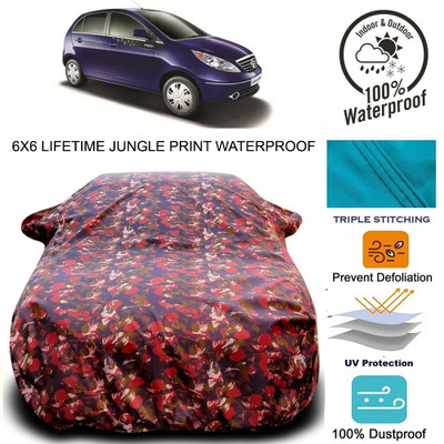 Gavya Car Cover For Tata Vista Tech (With Mirror Pockets)(Red, Green)