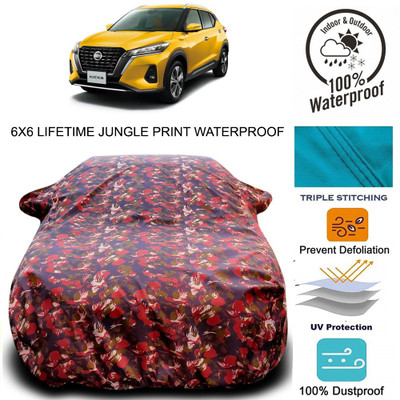 APNEK Car Cover For Nissan Kicks (With Mirror Pockets)(Red, Green)