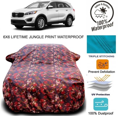 Gavya Car Cover For Kia Sorento (With Mirror Pockets)(Red, Green)