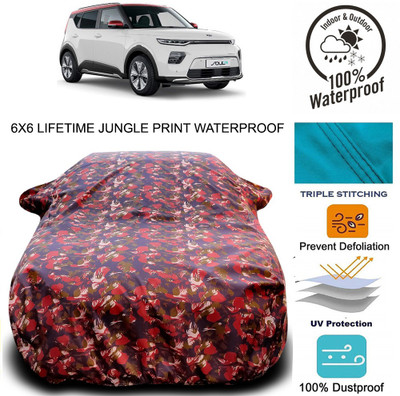 Gavya Car Cover For Kia Soul EV (With Mirror Pockets)(Red, Green)