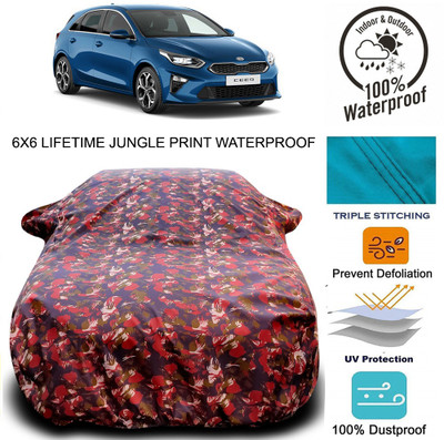 ProRox Car Cover For Kia ceed (With Mirror Pockets)(Red, Green)