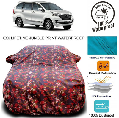 Gavya Car Cover For Toyota Avanza (With Mirror Pockets)(Red, Green)