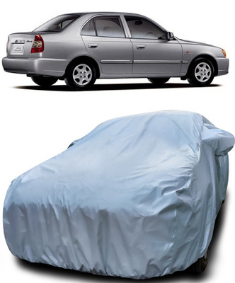 Gavya Car Cover For Hyundai Accent Viva (With Mirror Pockets)(Silver)