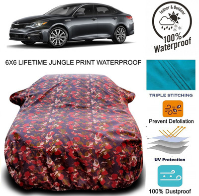 Gavya Car Cover For Kia Optima (With Mirror Pockets)(Red, Green)