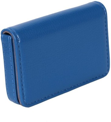 StealODeal Pocket Sized Multiple Card Capacity PU Leather Stylish Blue Business Case...