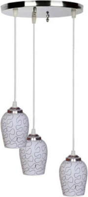 VAGalleryKing 3 Glass Steel Plate Pendant Ceiling Light Pendant Lamp Ceiling Lamp(White)