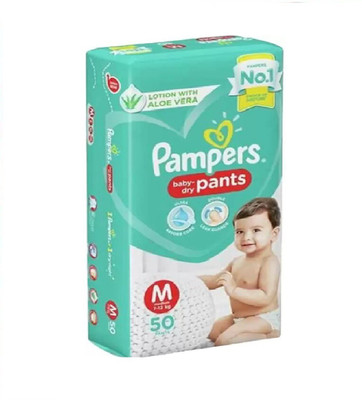 Pampers Protection Diaper Pants Lotion Grap With Aloe Vera - M(50 Pieces)