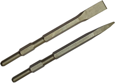 Qualigen Heavy Duty Point and Flat Demolition Hammer Bit set size 17mm x 280mm and 22mm x 280mm (Pack of 2pc)