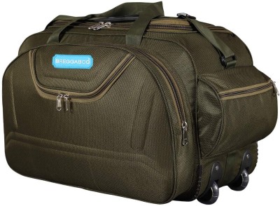 BREGGABOG (Expandable) 60L ECHOES-GREEN Polyester Lightweight Cabin Size Luggage Duffel With Wheels (Strolley)