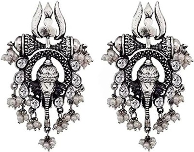 BAISA JEWELS Celebrity Inspired Ganesha Earings Alloy, German Silver Earring Set