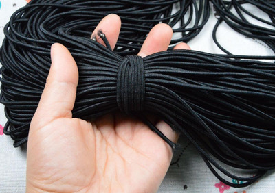 KnottyThread Elastic Thread and Cord Black Elastic(20 m)