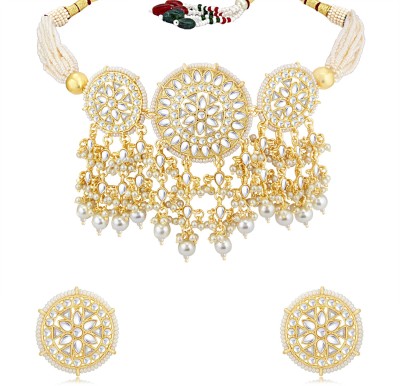 Sukkhi Alloy Gold-plated White Jewellery Set(Pack of 1)