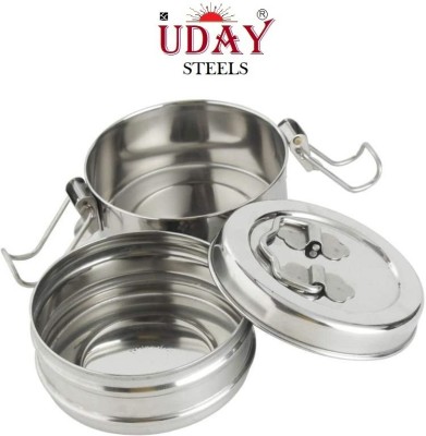 UDAY STEELS CLIP TIFFIN 8X2 2 Containers Lunch Box(400 ml)