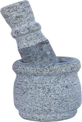 Nakshathra Mortar and Pestle Set In Stone 4.5inch Stoneware Masher(Pack of 1)