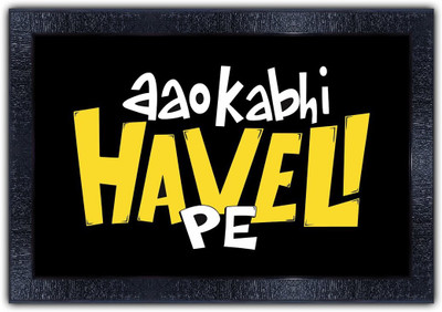 Poster N Frames 681-MOTIVATIONAL QUOTES aao kabhi haveli pe with Wooden Synthetic Frame Digital Reprint 13.5 inch x 19 inch Painting(With Frame)