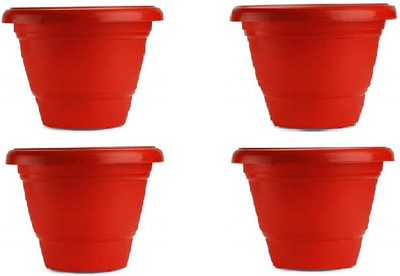 Naturally Green by O2H2O LLP Naturally Green Deluxe Pot 4 inch Terracota ( pack of 20) Plant Container Set(Pack of 4, Plastic)