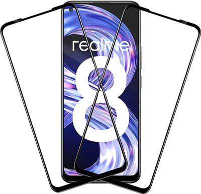 TINGTONG Edge To Edge Tempered Glass for Realme 8(Pack of 2)