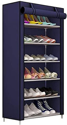 INSIDE STYLE Metal Collapsible Shoe Stand(Blue 2, 6 Shelves, DIY(Do-It-Yourself))