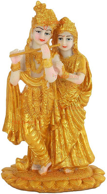 krishnagallery1 Lord Radha Krishan Marble Finish Statue Radha Krishan Murti Love Couple ( For Home Temple,office Temple,Vastu,gifted use item statue ) Decorative Showpiece - 20 cm(Polyresin, Multicolor)