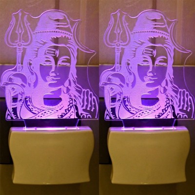 AFAST 3D Illusion Lord Shiva LED Plug & Play Wall Lamp_FG139 Night Lamp(10 cm, White)