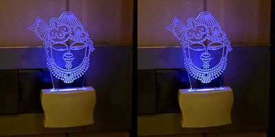 Somil 3D Illusion Effect Devi Multi Colour LED Night Lamp::Pack Of 2 Night Lamp(10 cm, Multicolor)