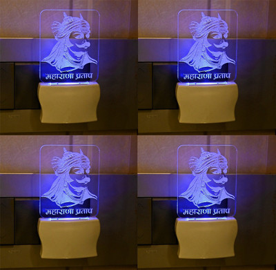 AFAST Maharana Pratap 3D Illusion LED Plug & Play _FG64 Night Lamp(10 cm, White)