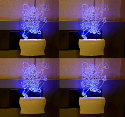Somil Acrylic 3D Illusion Happy Valentine Day LED Plug & Play Wall Lamp::Pack Of 4 Night Lamp(10 cm, Multicolor)