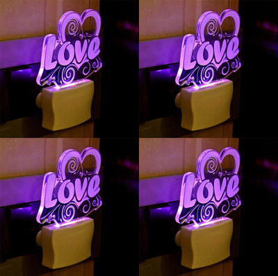 AFAST 3D Illusion Bold Word Of Love LED Plug & Play _LED12_FG94 Night Lamp(10 cm, Multicolor)