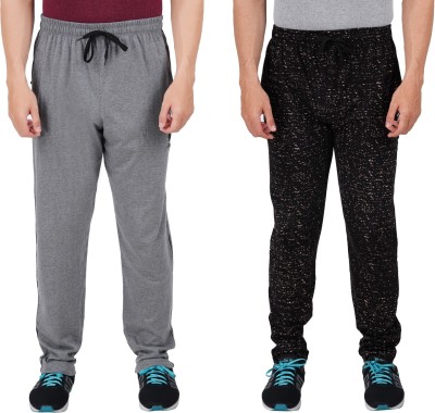 FEEL TRACK Solid, Printed Men Grey, Black Track Pants