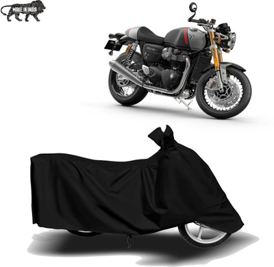 MOTOGENIX Two Wheeler Cover for Triumph(Thruxton 1200 R, Black)