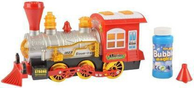 Dherik Tradworld Happy Papa Motion Train Bubble Dispenser Train, Multi Function | Light, Sound and Movement Sensor Wheels(Multicolor)